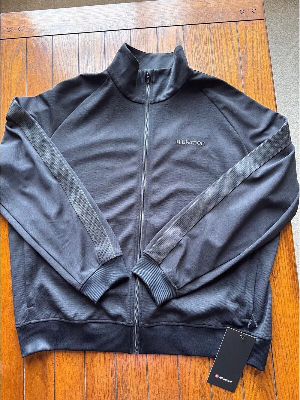 Lululemon Men’s Pique Relaxed-Fit Track Jacket Black Size Large NWT